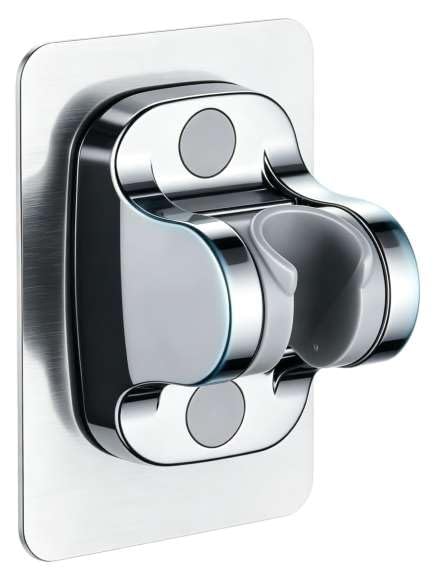 Adjustable Shower Head Holder, Strong Adhesive Wall Mount, No Drilling Handheld Bracket, Chrome Finish