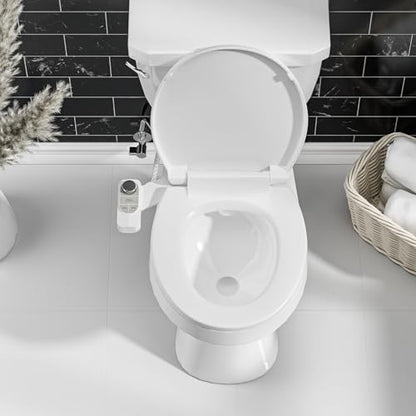 SAMODRA Non-Electric Bidet Attachment for Toilet – Self-Cleaning Dual Nozzle (Frontal & Rear Wash), Adjustable Water Pressure, Fits Most Toilets, Easy Installation (Pebble Gray) - color: Pebble Gray