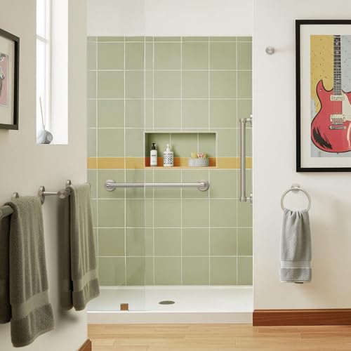 Gatco 624SN Gibson 36" L Bathroom Grab Bar, Satin Nickel, ADA Compliant Stainless Steel Safety Grab Bar - color: Satin Nickel, size: 36''L