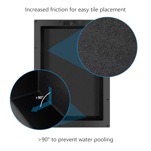Ready Tile Shower Niche Shelf 17"X25"X4"（Inside 14"X22"） - - Water and Leak Proof Large Wall Niche Insert