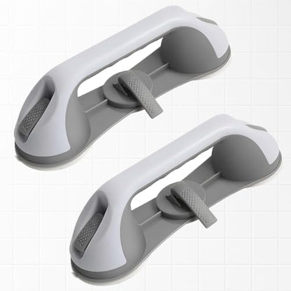 2-Pack Grab Bars for Shower :3 Strong Suction Cups, No-Drill Removable Safety Handrails for Seniors, Elderly and Disabled – Waterproof Bathroom Shower Handle for Toilet, Tub and Shower