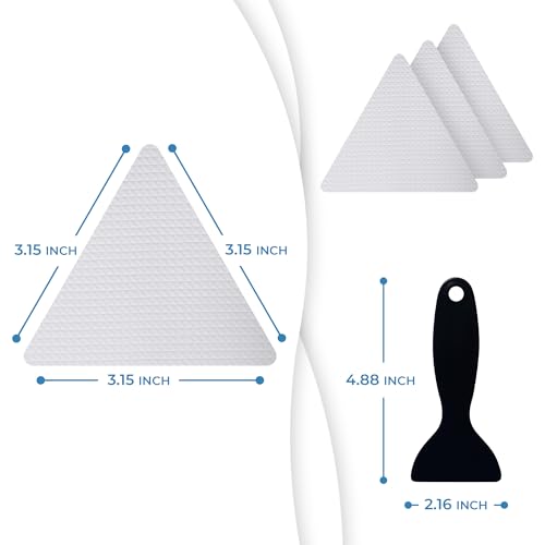 Wavy Line and Triangle – Anti-Slip Shower Stickers, 48 PCS Clear Adhesive Safety Strips