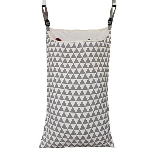 Adjustable Space Saving Door Hanging Laundry Hamper Bag with Over Door Hooks for Dirty Laundry