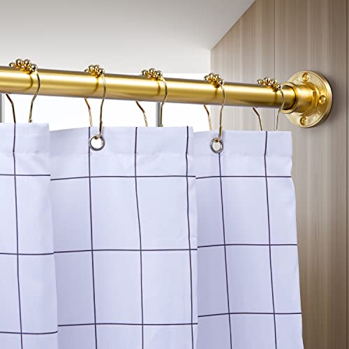 Industrial Shower Curtain Rod - 2-in-1 Design Tension Curtain Rod - Never Rust Non-Slip 43 to 72 Inch Metal Steel, Gold Window Curtain Rod - color: Gold, size: 43-72 Inches