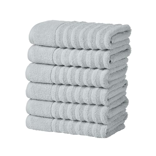 Great Bay Home 6 Pack Hand Towel Set - 100% Cotton Towels - Absorbent & Quick-Dry Towels for Bathroom (Light Blue) - color: Light Blue, size: Hand Towel (Pack of 6)