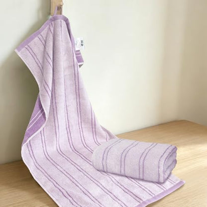 VOOVA & MOVAS Striped Hand Towels,68% Rayon from Bamboo, 32% Cotton, 32x16 Inches,Super Soft Highly Absorbent for Bathroom Guest,Purple - color: Purple Striped