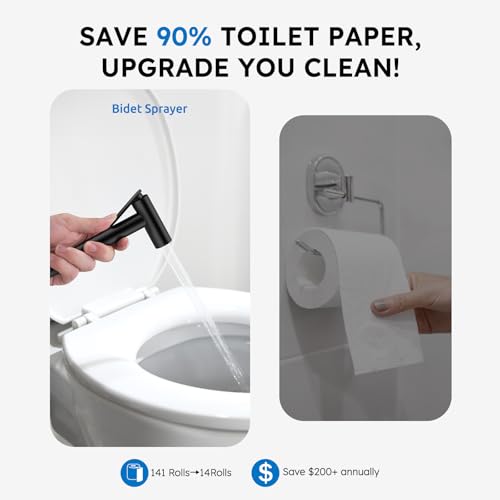 Arofa Built-in Hot and Cold Bidet Sprayer, Warm Water Bidet, Matte Black | Wall-Mounted Design, Dual Control Modes, Leak-Free Bidet Hose, Feminine/Baby/Pet Wash, Cloth Clean & Rinse, Stainless Steel - color: Black, size: Built-in Hot & Cold Water Modes-Ro