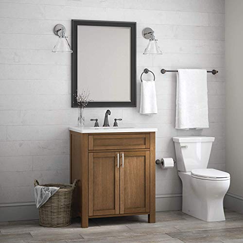 Franklin Brass 3-Piece Oil Rubbed Bronze Bathroom Set Towel Rack, Ring, Toilet Paper Holder| Kinla Bath Accessories - color: Oil Rubbed Bronze, style: 3-Piece Bath Accessory Set