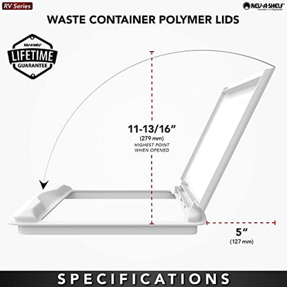 Rev-A-Shelf 35 Qt Under Sink Garbage Can Lid for Base Kitchen and Bathroom Cabinet, Replacement Plastic Trash Bin Lid Only, Blue, RV-35-LID-22-1-40 - color: Blue, size: 35 QT