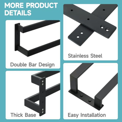 Alise Double Towel Bar, 20" Double Towel Racks for Bathroom, Matte Black | Bathroom Towel Rack Wall Mounted, 3.54" Wide Faster Drying, Ladder Design, SUS304 Stainless Steel - color: Matte Black, size: 20-inch