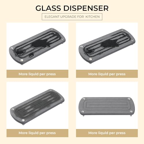 [Luxury] Kitchen Soap Dispenser Set - 16OZ Black Glass Bottle, Stainless Steel Pump, Instant Dry Tray, Waterproof Labels, Non-Slip Silicone Pad, and Dish Brush | Upgrade for Your Kitchen and Bathroom - color: Black Bottle + Black Pump