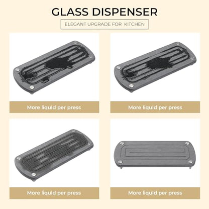[Luxury] Kitchen Soap Dispenser Set - 16OZ Black Glass Bottle, Stainless Steel Pump, Instant Dry Tray, Waterproof Labels, Non-Slip Silicone Pad, and Dish Brush | Upgrade for Your Kitchen and Bathroom - color: Black Bottle + Black Pump