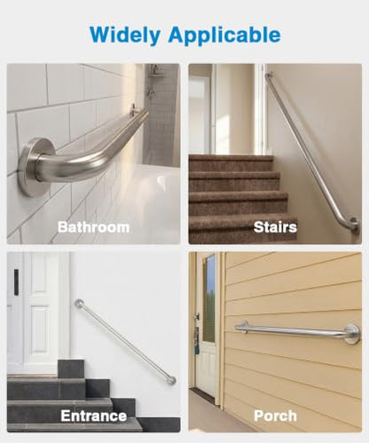 1Pcs 57-Inch ADA Compliant Grab Bar | 1.5" Diameter, Handicap Friendly, Commercial & Residential Bathrooms, Shower Bathtub,Brushed Stainless Steel