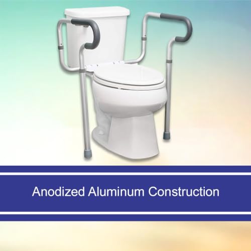 McKesson Toilet Safety Frame and Rail, Gray, 4 ct | Aluminum, Adjustable