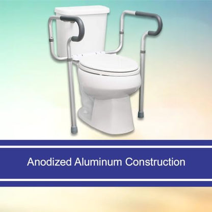 McKesson Toilet Safety Frame and Rail, Gray, 4 ct | Aluminum, Adjustable