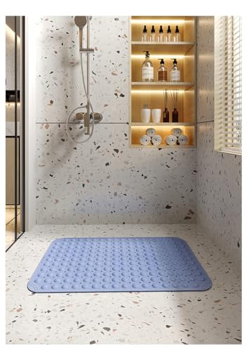 White 30×18 Upgraded Raised-dot Bathroom Non-Slip Suction Cups, Shower mats and Bathtub mats with Drain Holes and Small Raised dots for Comfortable Massage. Machine-Washable and Durable.