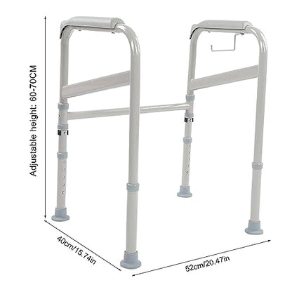Adjustable Toilet Safety Rail – Height & Width Adjustable Grab Bar, Non Slip Armrests, Folding Bathroom Handrail for Elderly & Disabled Support