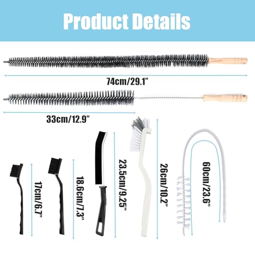 Washing Machine Cleaning Brush,Dryer Vent Cleaner Kit,Crevice Brush for Bathroom, Shower & Kitchen - Scrub Brushes with Long Handle,Household Cleaning Tools Tile, Bathtub, Sink, Grout Cleaning Brushes | Crevice Brush for Bathroom, Shower & Kitchen Scrub B