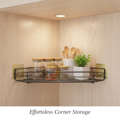 Adhesive Corner Shelf, Carbon Steel Wall Mount Storage Organizer for Bathroom Shower and Kitchen (1 PC) - size: 10.63 x 4.33 x 1.97 in