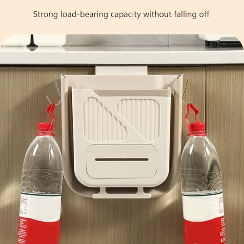 Foldable Wall Mounted Trash Bin Hanging Kitchen Bathroom Garbage Bin Space Saving Large Capacity Waste Can Modern