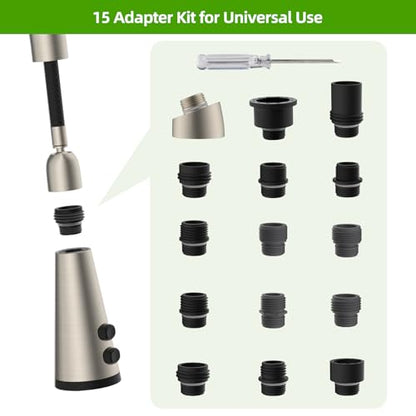 4 Function Kitchen Faucet Head Replacement, Universal Fit, Brushed Nickel | NSF/ANSI/CAN 372 Certified, Pull Down Kitchen Sprayer Head, 15 Adapters Compatible with American Standard/Kohler/Moen/Delta - color: Brushed Nickel, style: 4 Modes Design