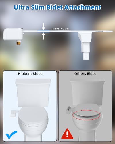Hibbent Bidet Attachment for Toilet, Non-Electric Dual Nozzle for Frontal & Rear Wash with Universal Toilet Seats Screws and Bolts Metal