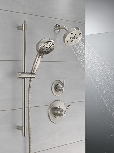 Delta Faucet ProClean Brushed Nickel Hand Shower with Slide Bar, Handheld Shower with High Pressure Spray, Shower System with Handheld, Lumicoat Stainless 51584-SS-PR - color: Lumicoat Stainless