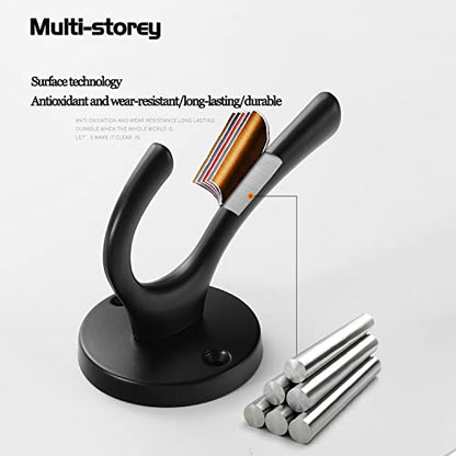 4 Pack Heavy Duty Wall Hooks, Stainless Steel Towel Hooks 55lbs Capacity | Heavy duty stainless steel hooks hold up to 55 lbs. Rust resistant wall mount design for towels, coats, robes and home use. - color: Black