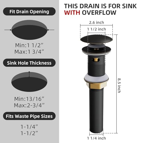 Bathroom Sink Drain with Overflow, Pop Up Drain for Bathroom Sink with Anti-Clogging Hair Catcher Basket,Oil Rubbed Bronze - color: Orb