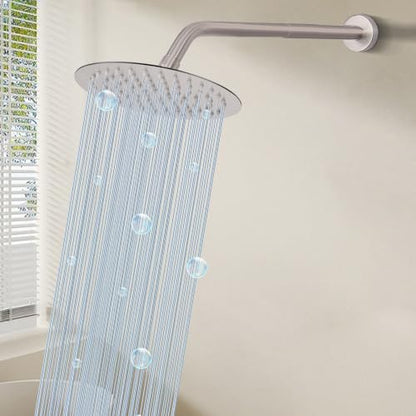 Shower Head Extension Arm, Shower Extender Water Outlet- Lowers Existing, Shower Pipe Extension for Bathroom, Made of Solid Metal Stainless Steel(8 Inch, Brushed Nickel) - color: Brushed Nickel, style: 8 Inch