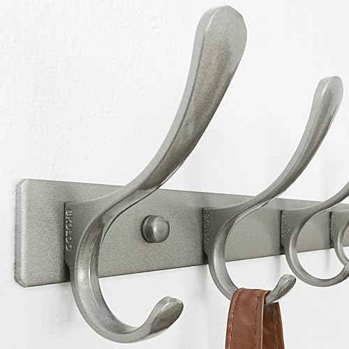 SKOLOO Coat Rack Wall Mounted - 10 Hooks, Heavy Duty, Stainless Steel, Metal Wall Hanger, Sturdy Coat Hooks for Hanging Coats, Jacket, Clothes, Hat, Matte Grey - color: Matte Grey, size: 10 Hook(1 Pack)