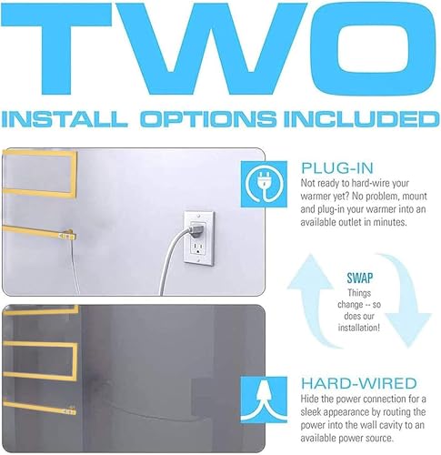 Towel Warmer Rack for Bathroom with Timer/Fahrenheit Temperature Control Wall Mounted Electric Heated 5 Bar Rail Plug-in or Hardwired Keep Bath Shower Towel Warming (Brushed Gold) - color: Brushed Gold