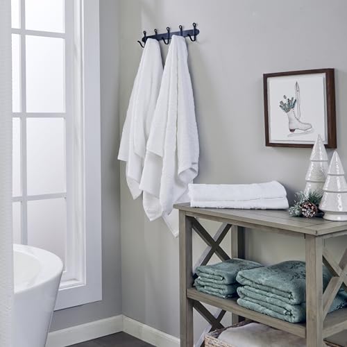 SKL Home Christmas/Winter Subtle Snowflakes Bath Towel, 100% Cotton, White | 550 GSM. Soft & absorbent. Textured jacquard pattern. Great for use in the bathroom, kitchen or bar & gifting. - color: Subtle Snowflakes, style: Bath Towel