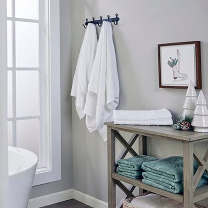 SKL Home Christmas/Winter Subtle Snowflakes Bath Towel, 100% Cotton, White | 550 GSM. Soft & absorbent. Textured jacquard pattern. Great for use in the bathroom, kitchen or bar & gifting. - color: Subtle Snowflakes, style: Bath Towel