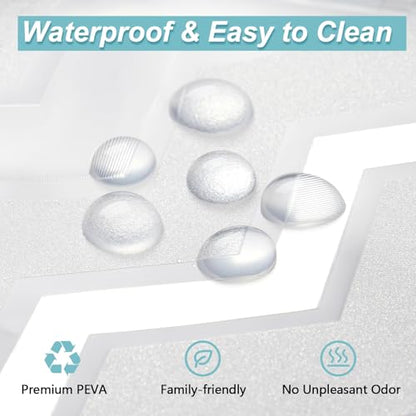 Seenus Waterproof PEVA Shower Curtain Liner Extra Long 72 x 78 inch, Translucent Shower Liner Long with 3 Weighted Magnets, Semi Transparent Plastic Shower Curtain Frosted Striped for Bathroom - color: White Striped, size: 72"W x 78"L (Pack of 1)