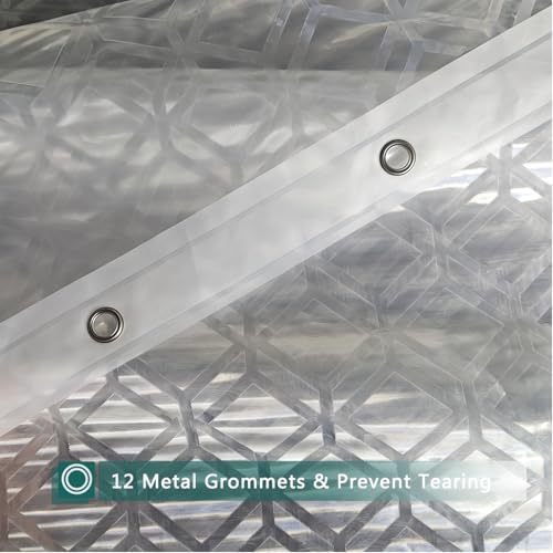 Shower Curtain Liner, 100% Waterproof Peva Shower Curtains with 3 Duty Heavy Bottom Magnets and 12 Rust Proof Grommets, 72x72 Weighted Shower Liner for Shower Stall, Bathtubs - color: Diamond