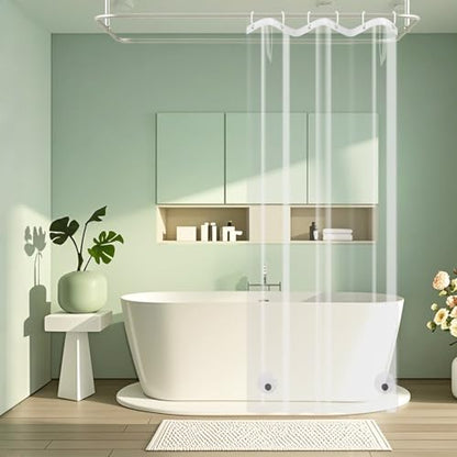 Seenus Waterproof Clear Stall Shower Curtain Liner 36 x 72 inch, Bpa-Free PEVA Narrow Shower Liner with 2 Large Magnets, See Through Transparent Bath Curtain for Single Shower Stall - color: Clear, size: 36"W x 72"L (Pack of 1)
