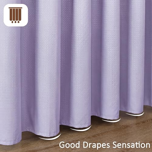 Extra Long Shower Curtain 96 Inch Long 1 Piece, Waffle Embossed Textured Fabric Shower Curtain for Bathroom Large Hotel, Water Resistant, Machine Washable, Lavender, 72Wx96L Inches - color: Lavender, size: 72"W x 96"L (Pack of 1)