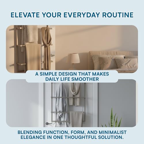 Honey-Can-Do Over-The-Door 3-Tier Towel Rack - Chrome Steel Bathroom & Closet Storage Organizer for Hanging Towels, Clothes, Robes