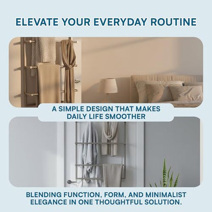 Honey-Can-Do Over-The-Door 3-Tier Towel Rack - Chrome Steel Bathroom & Closet Storage Organizer for Hanging Towels, Clothes, Robes