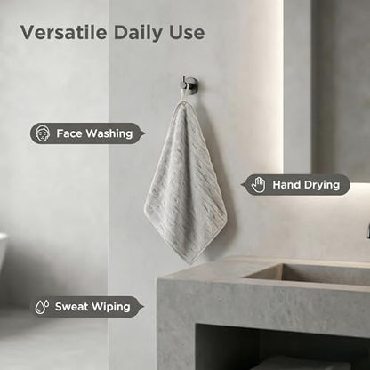 3 Pack Microfiber Hand Towels for Bathroom with Hanging Loops Quick Dry Small Towel Set for Bathroom Kitchen 14 x29.6inch (Gray) - color: Gray