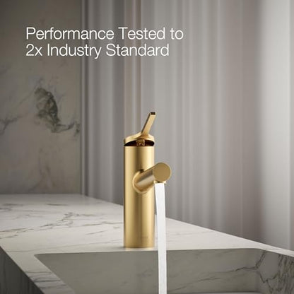 Kohler K-35048-4K-2MB Elate® Single-Handle Bathroom Sink Faucet, Bathroom Faucets,1.0 GPM, Vibrant Brushed Moderne Brass - color: Vibrant Brushed Moderne Brass, size: 1.0 GPM
