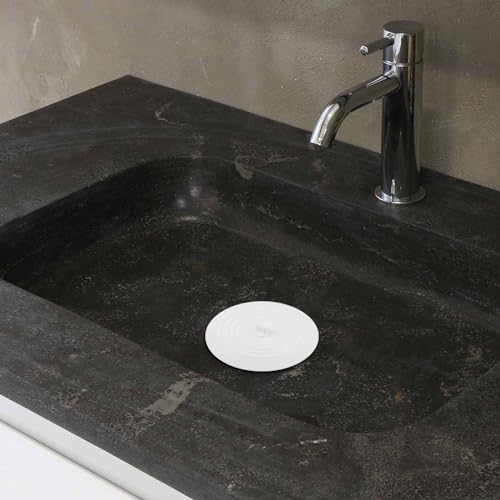 Vaincre 2PCS 5" Universal Silicone Bathtub Drain Stopper with Suction Seal | White, Leak Proof, Hair Trapping, Universal Fit, For Tub Sink Laundry Drain, Bathroom Kitchen Use, Easy Clean - color: White+white