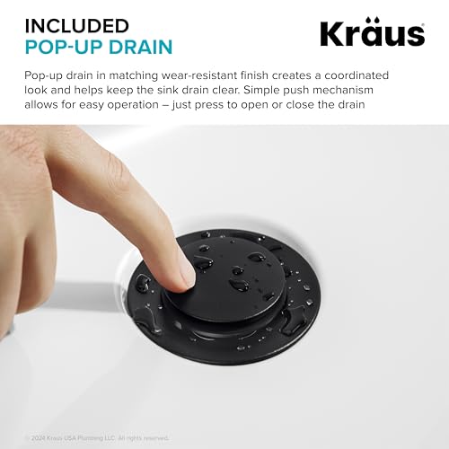 KRAUS Indy Bathroom Faucet for Vessel Sink in Matte Black, KVF-1410MB - color: Matte Black, style: Vessel