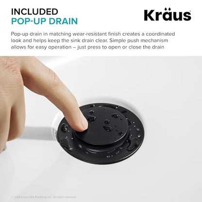 KRAUS Indy Bathroom Faucet for Vessel Sink in Matte Black, KVF-1410MB - color: Matte Black, style: Vessel