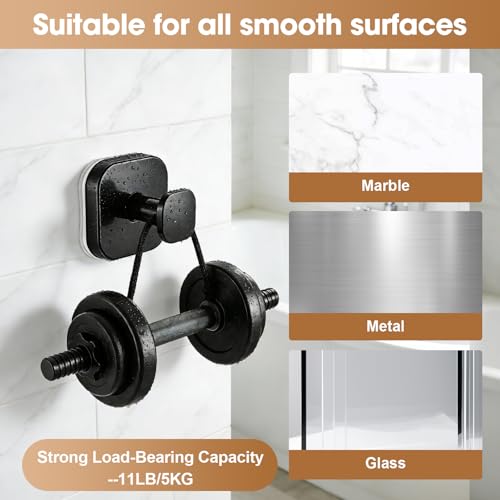 Suction Cup Hooks for Shower,Heavy-duty & No-Drill Waterproof Hook,4 black | Suction cup hooks,removable & reusable; no wall damage,fits smooth surfaces,ideal for towels,robes & loofahs - color: Black