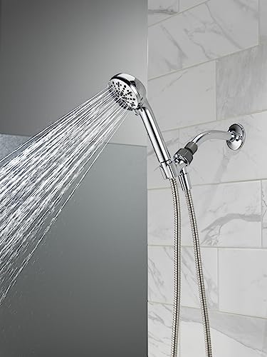 Delta Faucet 4-Spray Handheld Shower Head, Chrome Shower Head with Hose, Showerheads & Handheld Showers, Handheld Shower Heads, Detachable Shower Head, Hand Shower 1.75 GPM, Chrome 75413 - color: Chrome