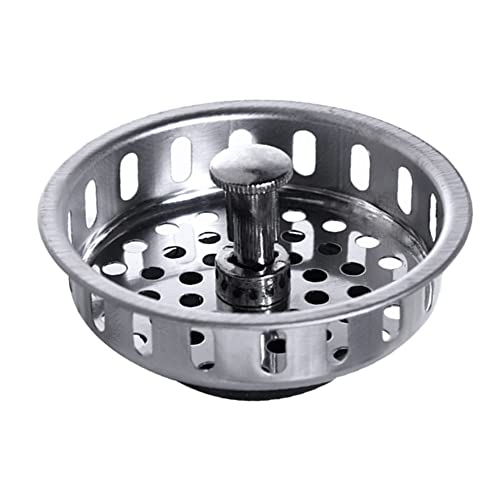 Stainless Steel Kitchen Sink Basket Strainer Replacement for US Standard Drains (3-1/2 Inch), Stainless Steel Body W/Large Neoprene Seal 1 Pack