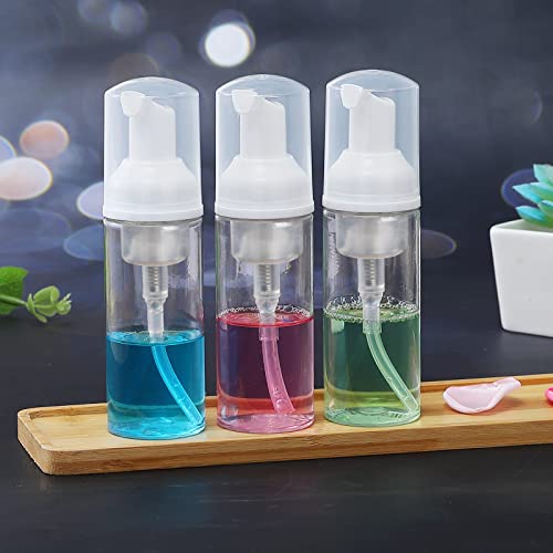 GliSun 36 Pcs Foam Pump Bottle 2oz Empty Refillable Mini Dispenser | for Lash Cleanser, Shampoo, Lotion, Hand Sanitizer, Cosmetics, Castile Soap, BPA-Free, Travel Size - color: Clear