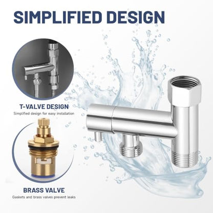 Chrome Handheld Bidet Sprayer Attachment for Toilet, Brass | Adjustable Length Spray Heads, with Bidet Hose, Cloth Diaper Sprayer Bidets for Attachment Toilet, Wall or Toilet Mount